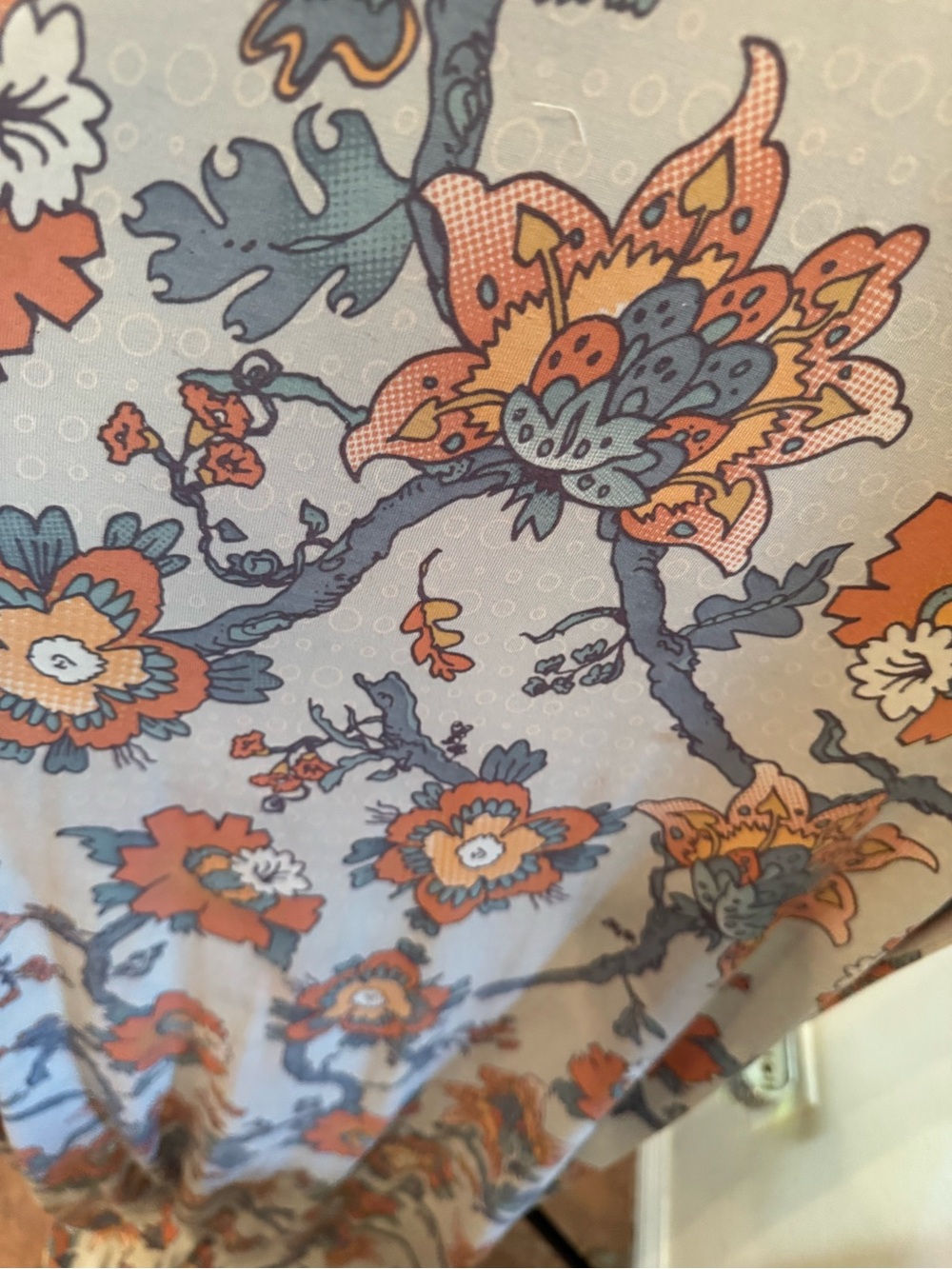 LuLaRoe Dani Sleeveless Floral Maxi Dress in Orange and Gray - Picture 4 of 5